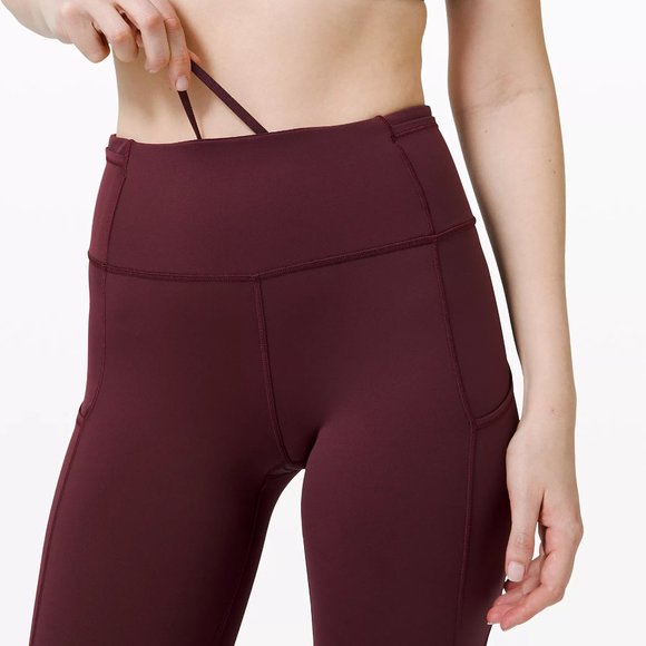 Sz 6 NWT Lululemon Fast and Free Tights Crop 19" Cassis - Picture 5 of 6